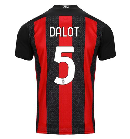 AC Milan Home Kit Soccer Jersey DALOT #5 2020/21